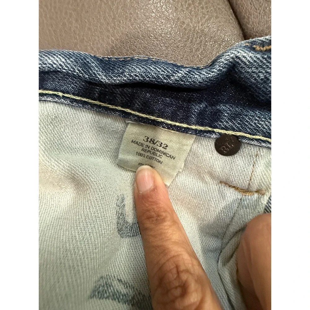 Polo Ralph Lauren 867 Classic Fit Blue Jeans Mens 38x32 Medium Wash Cotton Denim